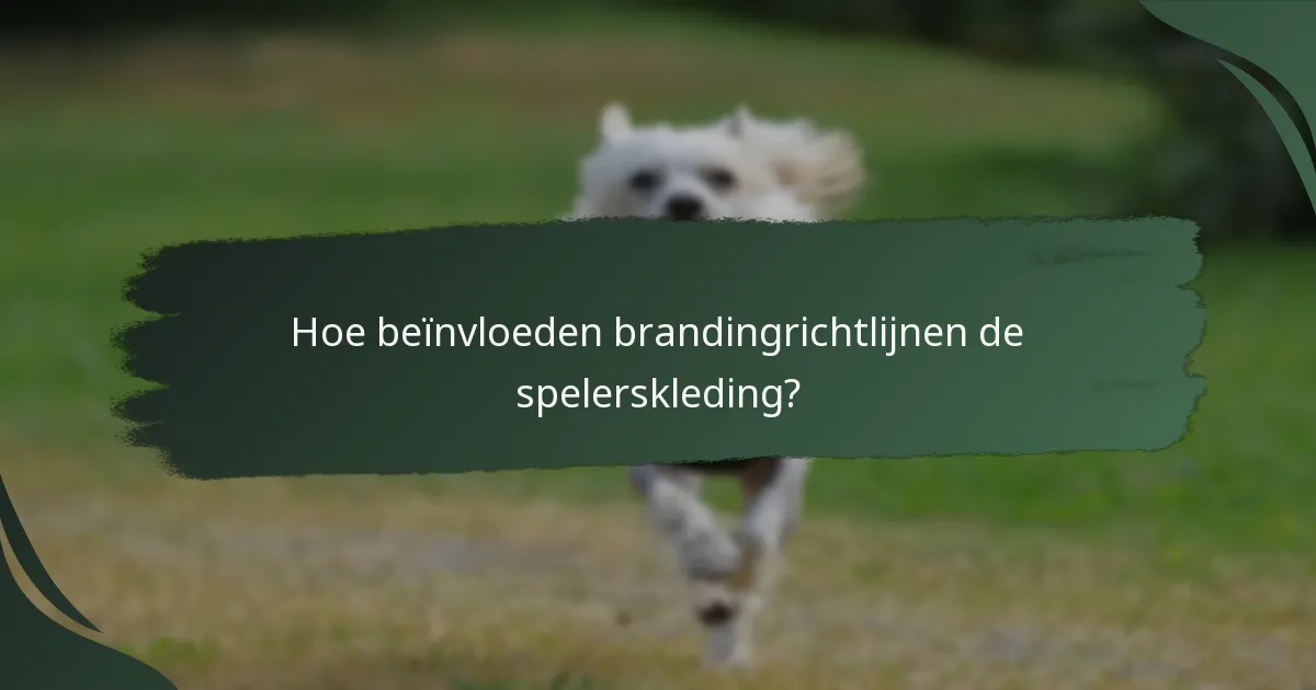 Hoe beïnvloeden brandingrichtlijnen de spelerskleding?