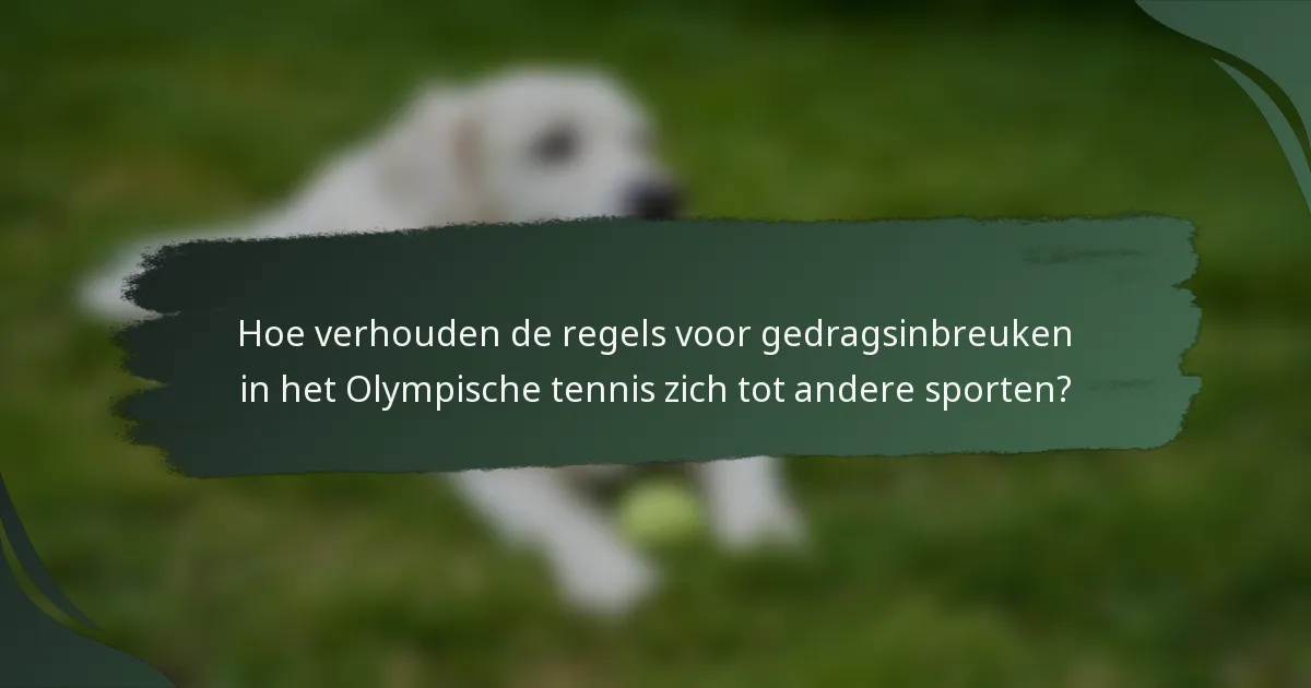 Hoe verhouden de regels voor gedragsinbreuken in het Olympische tennis zich tot andere sporten?