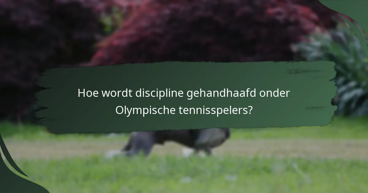Hoe wordt discipline gehandhaafd onder Olympische tennisspelers?