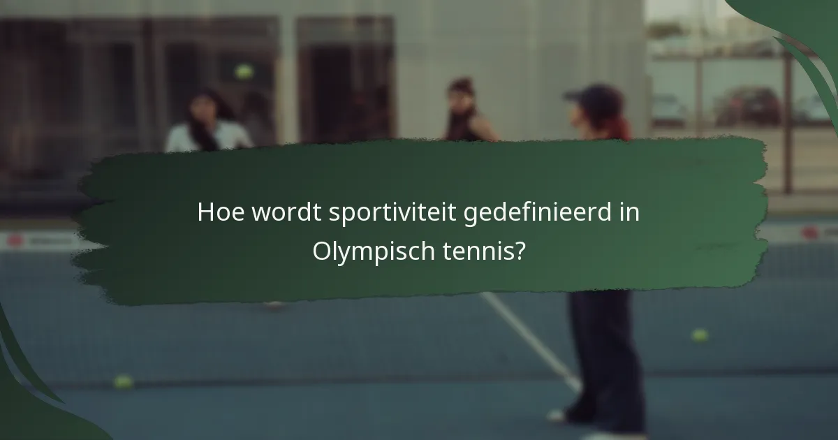 Hoe wordt sportiviteit gedefinieerd in Olympisch tennis?