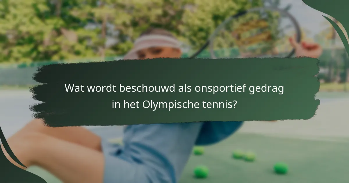 Wat wordt beschouwd als onsportief gedrag in het Olympische tennis?