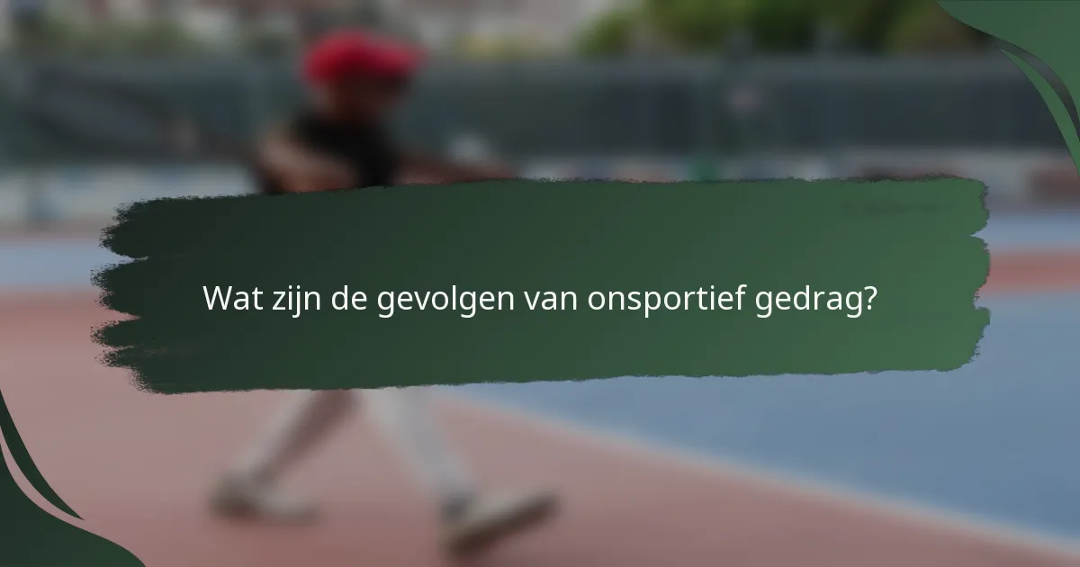 Wat zijn de gevolgen van onsportief gedrag?