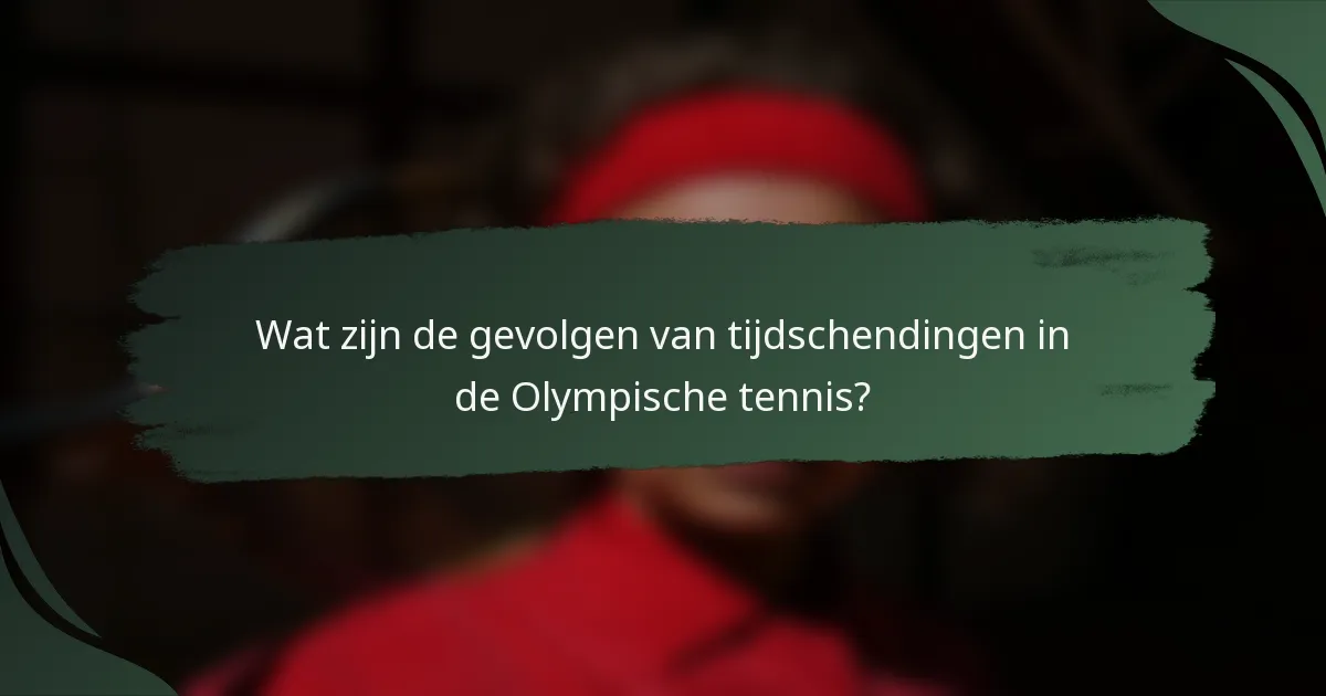 Wat zijn de gevolgen van tijdschendingen in de Olympische tennis?