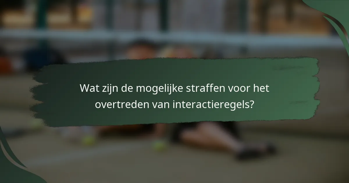 Wat zijn de mogelijke straffen voor het overtreden van interactieregels?