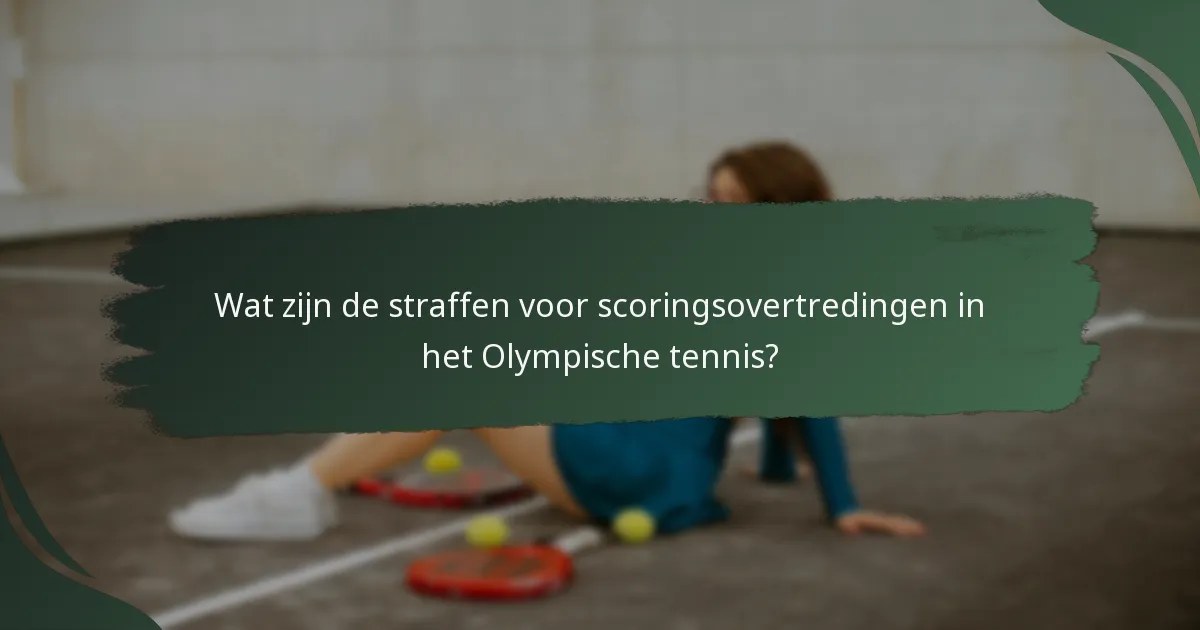 Wat zijn de straffen voor scoringsovertredingen in het Olympische tennis?