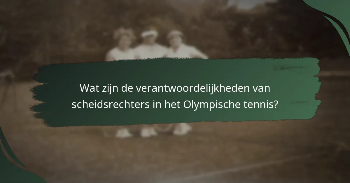 Wat zijn de verantwoordelijkheden van scheidsrechters in het Olympische tennis?