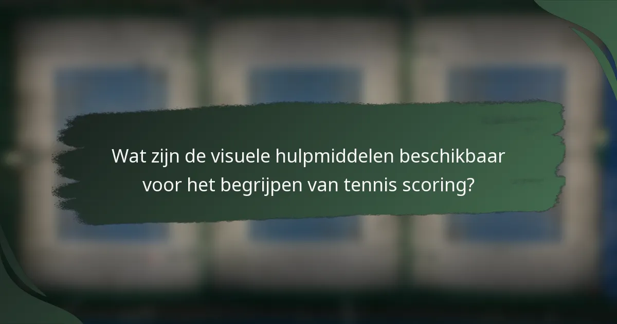Wat zijn de visuele hulpmiddelen beschikbaar voor het begrijpen van tennis scoring?