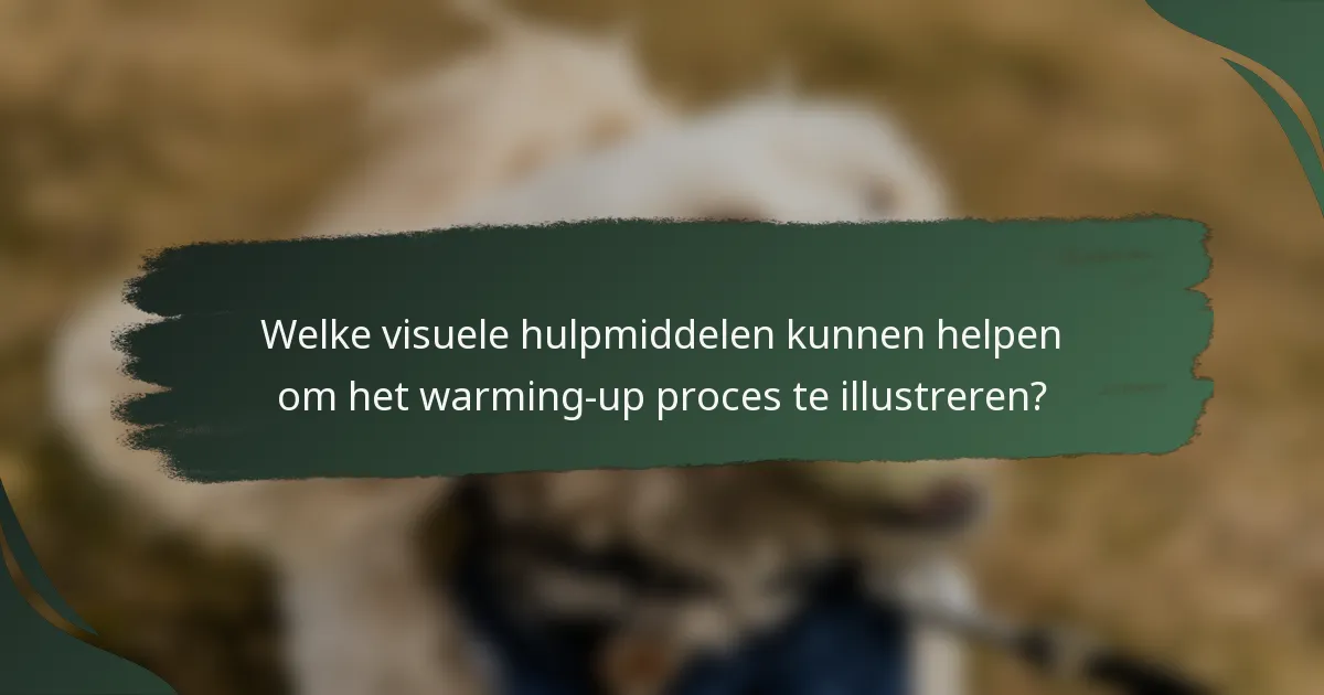 Welke visuele hulpmiddelen kunnen helpen om het warming-up proces te illustreren?